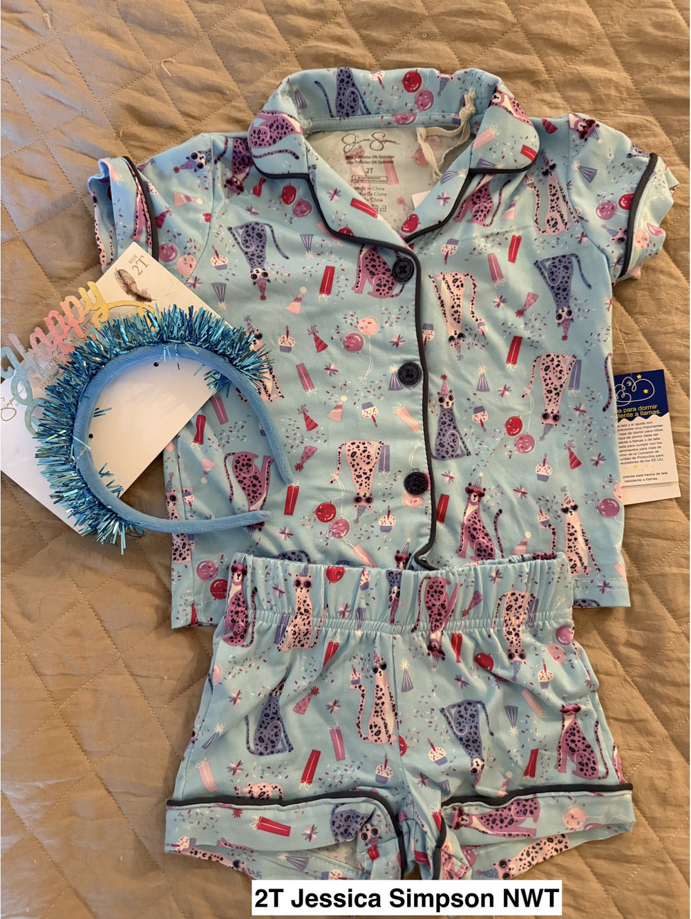 2T Jessica Simpson Birthday Theme Pjs NWT